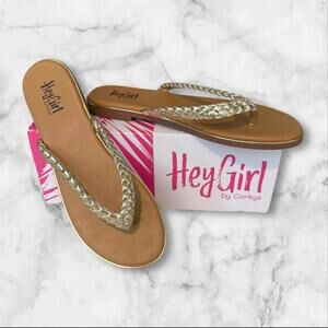 Women's Size 9 Stylish HeyGirl Braided Flip Flops by Corkys
